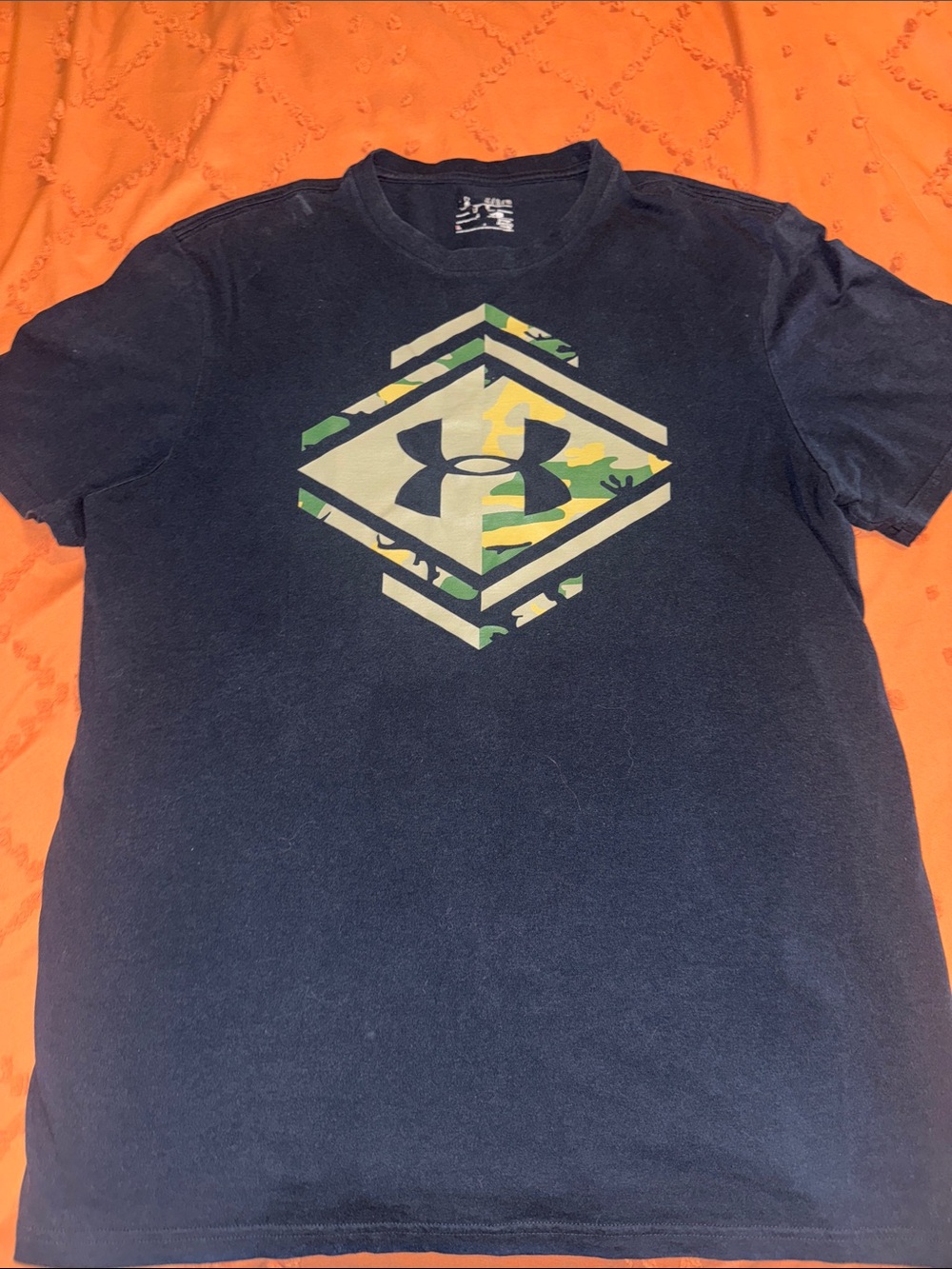 Under Armour Navy Short Sleeve T-Shirt with Camo Logo